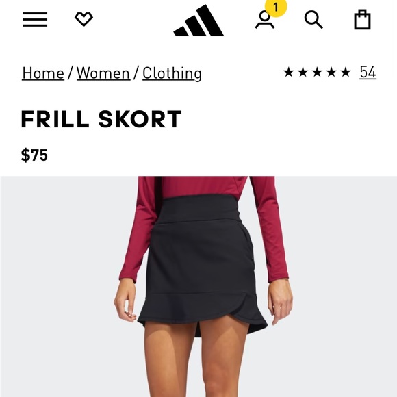 ADIDAS FRILL SKORT - Picture 1 of 9